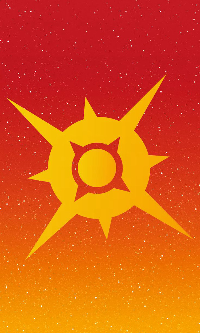 Yellow red background sun symbol free wallpaper for mobile - medium preview image