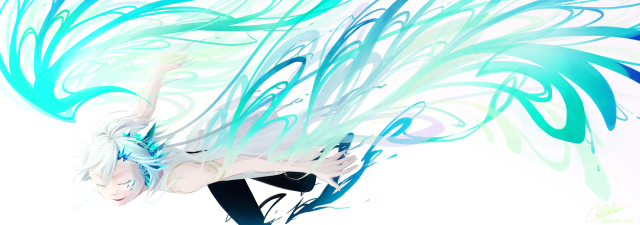 Blue hair woman white dress #2 free wallpaper for desktop - medium preview image