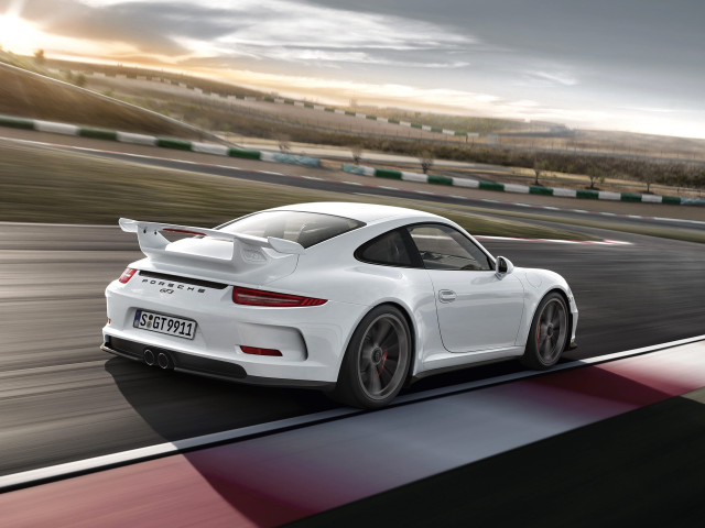 White porsche sports car track free wallpaper for desktop - medium preview image