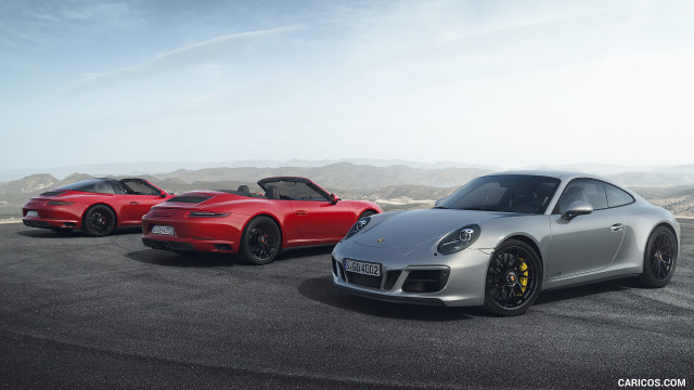 Three porsches red silver mountains free wallpaper for desktop - medium preview image