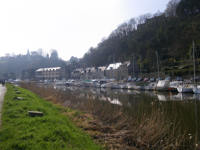 Boats river hillside pleinair mattepainting free wallpaper for desktop - medium preview image