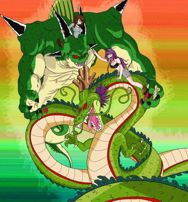 Dragon girl fighting tree colorful free wallpaper for tablet - medium preview image