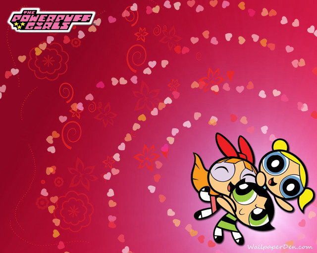 Cartoon couple hearts pink background free wallpaper for desktop - medium preview image