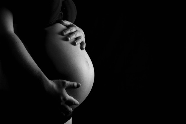 Pregnant woman belly black white free wallpaper for desktop - medium preview image