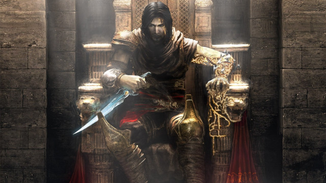 Man throne sword helmet sitting free wallpaper for desktop - medium preview image