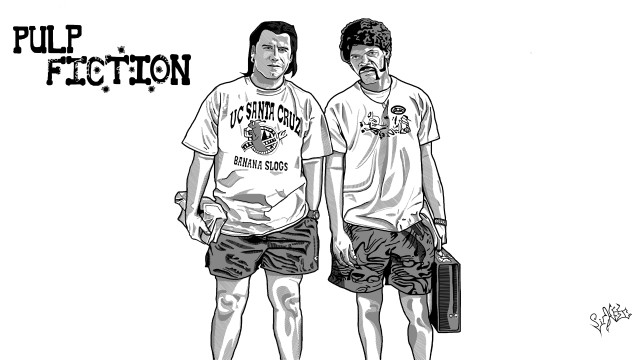 Two men briefcase pulp fiction free wallpaper for desktop - medium preview image