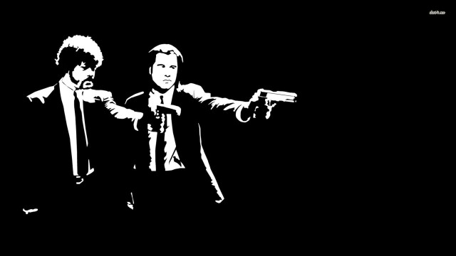 Two men suits holding guns free wallpaper for desktop - medium preview image
