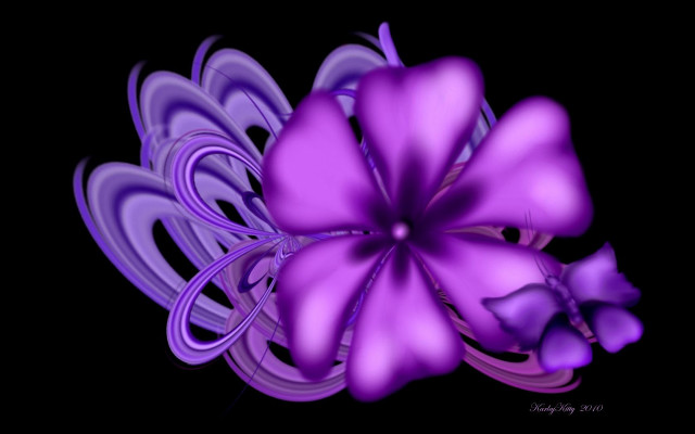 Purple flower black background abstract free wallpaper for desktop - medium preview image