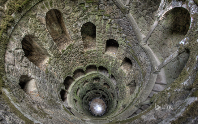 Spiral staircase stone building moss #2 free wallpaper for desktop - medium preview image