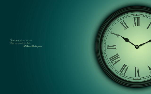 Clock roman numerals green background #6 free wallpaper for desktop - medium preview image
