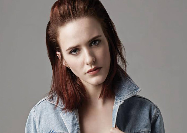 Woman red hair denim jacket free wallpaper for desktop - medium preview image