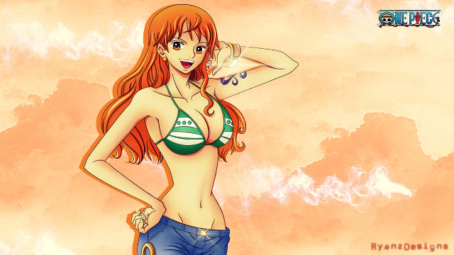 Cartoon girl bikini umbrella ball free wallpaper for desktop - medium preview image