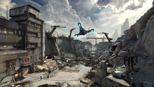 Sci fi matte painting city free wallpaper for desktop - medium preview image