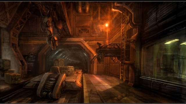 Dimly lit room large machine free wallpaper for desktop - medium preview image