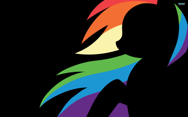 Woman rainbow hair silhouette black free wallpaper for desktop - medium preview image