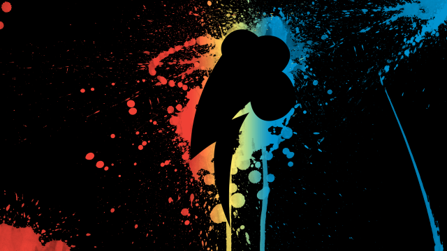 Black background rainbow spray paint free wallpaper for desktop - medium preview image