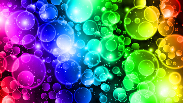 Rainbow colored background bubbles side free wallpaper for desktop - medium preview image