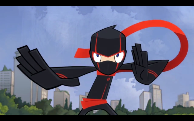 Cartoon character red mask black free wallpaper for desktop - medium preview image