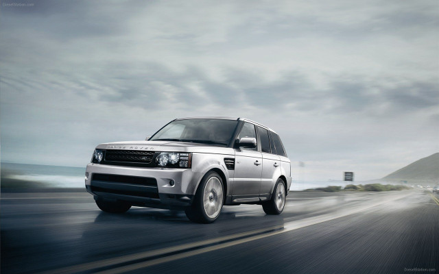 Range rover driving road cloudy free wallpaper for desktop - medium preview image
