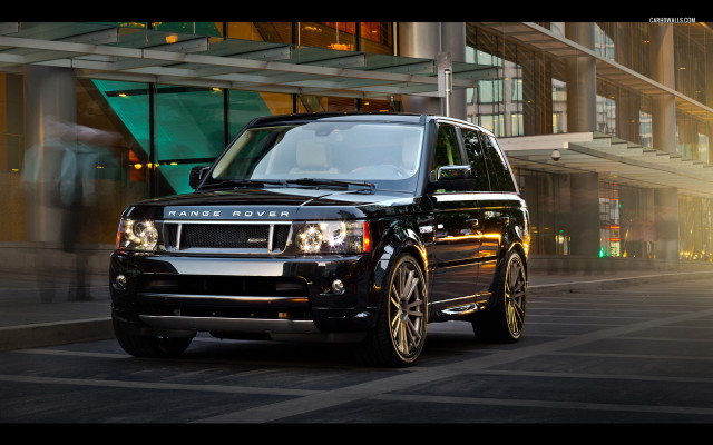 Black range rover night driving free wallpaper for desktop - medium preview image
