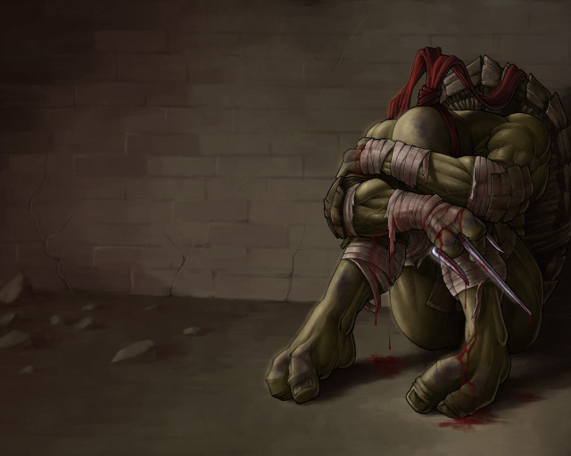 Person knife brick wall drawing free wallpaper for desktop - medium preview image