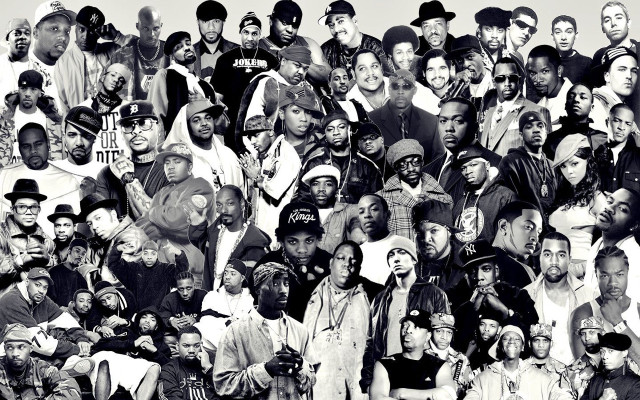 Collage black white people group free wallpaper for desktop - medium preview image