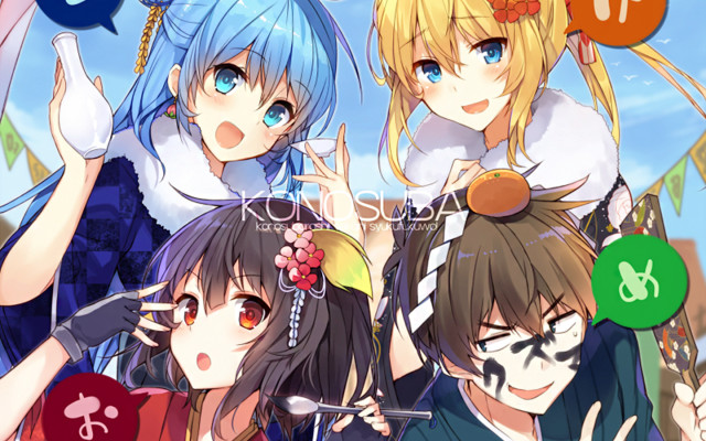 Anime girls newyear kimono hair free wallpaper for desktop - medium preview image