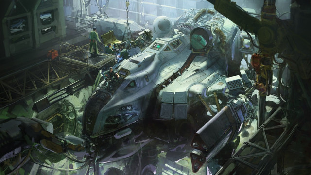 Futuristic vehicle large building machinery free wallpaper for desktop - medium preview image