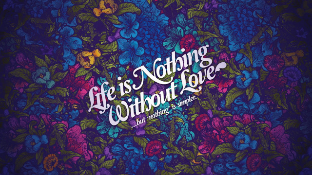 Colorful floral quote illustration minimalism free wallpaper for desktop - medium preview image
