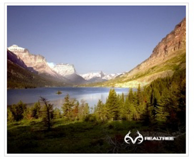 Lake mountains trees sky background free wallpaper for desktop - medium preview image