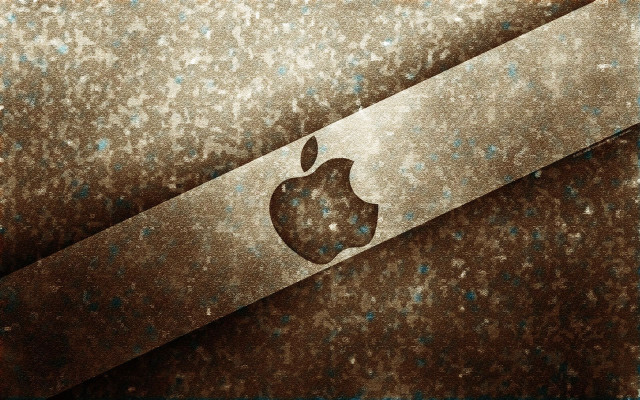 Apple logo shiny surface brown #2 free wallpaper for desktop - medium preview image