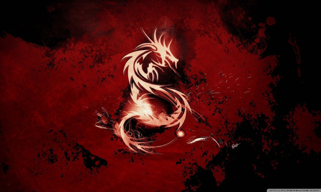 Red black dragon tattoo fantasy free wallpaper for desktop - medium preview image