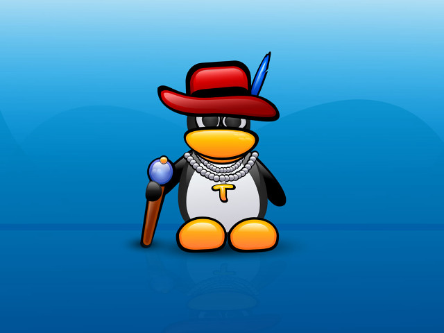 Penguin hat stick feather headwear free wallpaper for desktop - medium preview image
