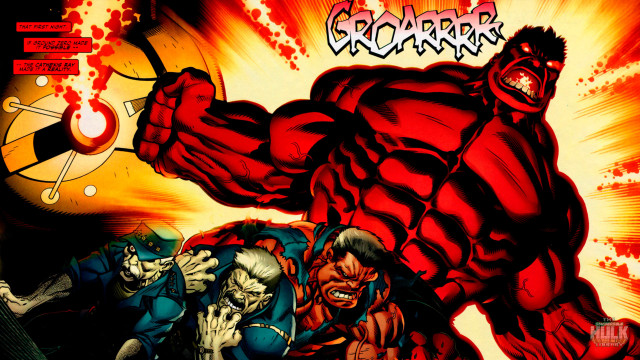 Giant red man cartoon characters free wallpaper for desktop - medium preview image