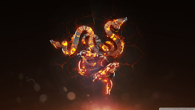 Snake cobra glowing light fire free wallpaper for desktop - medium preview image