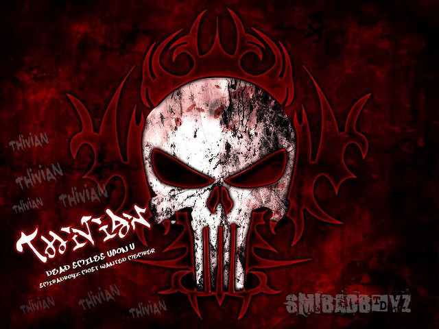 Skull red background black white free wallpaper for desktop - medium preview image