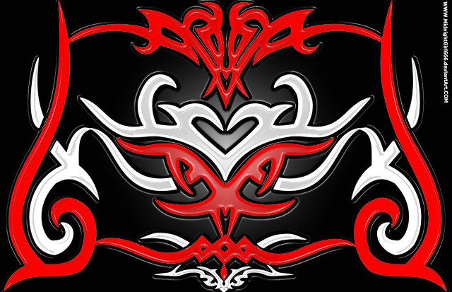 Red white black heart bird free wallpaper for desktop - medium preview image