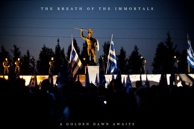 Statue man sword crowd flags free wallpaper for desktop - medium preview image