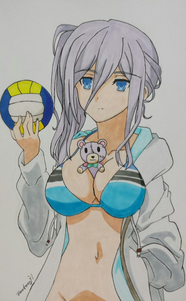 Woman teddy bear hat drawing free wallpaper for mobile - medium preview image