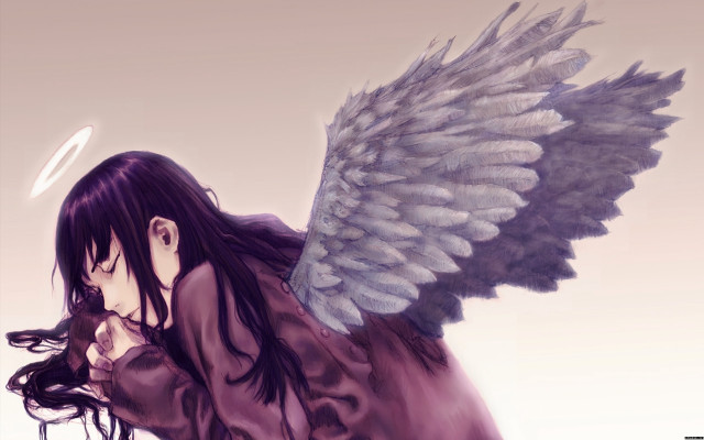 Woman long hair wings back free wallpaper for desktop - medium preview image
