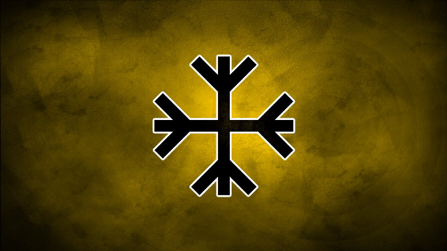 Yellow black snowflake pattern arrow free wallpaper for desktop - medium preview image