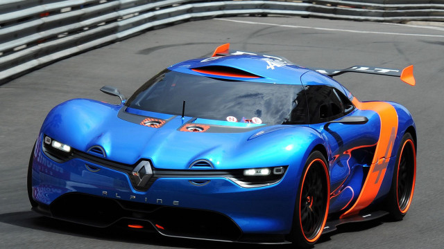 Blue orange sports car race free wallpaper for desktop - medium preview image