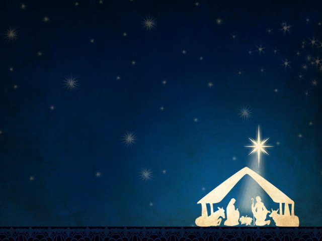 Nativity scene star manger blue free wallpaper for desktop - medium preview image