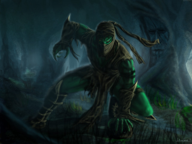 Green eyes forest creature epic free wallpaper for desktop - medium preview image