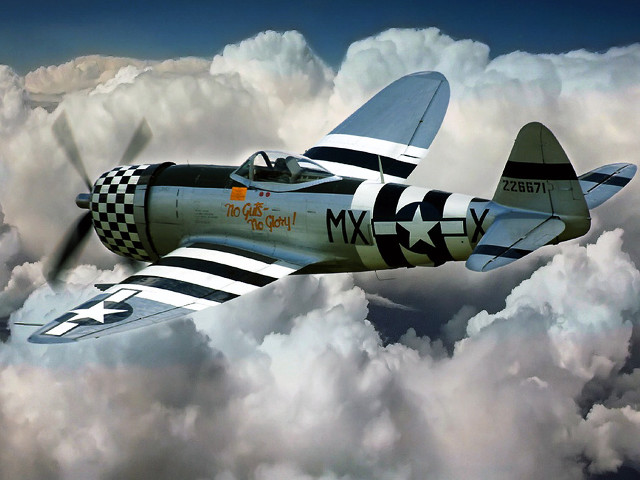 Small airplane flying clouds checkered free wallpaper for desktop - medium preview image
