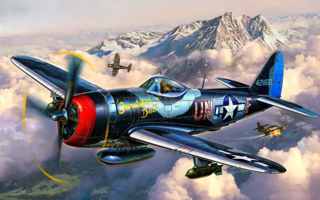 Plane flying clouds mountains pilot free wallpaper for desktop - medium preview image