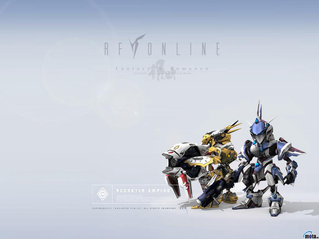 Robots group white background blue free wallpaper for desktop - medium preview image