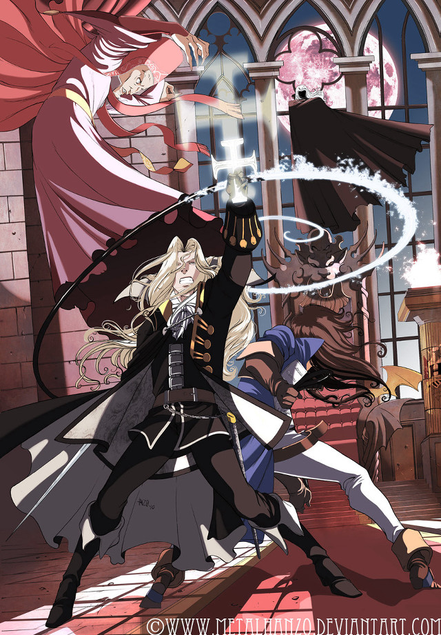 Anime couple characters clock tower free wallpaper for mobile - medium preview image