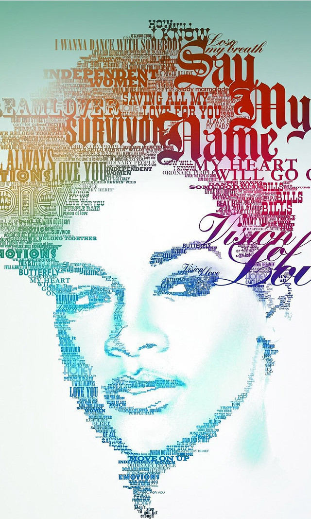 Woman face words colors shapes free wallpaper for mobile - medium preview image