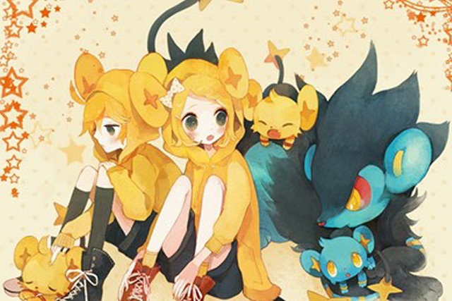 Pokemon group sitting floor stars free wallpaper for desktop - medium preview image